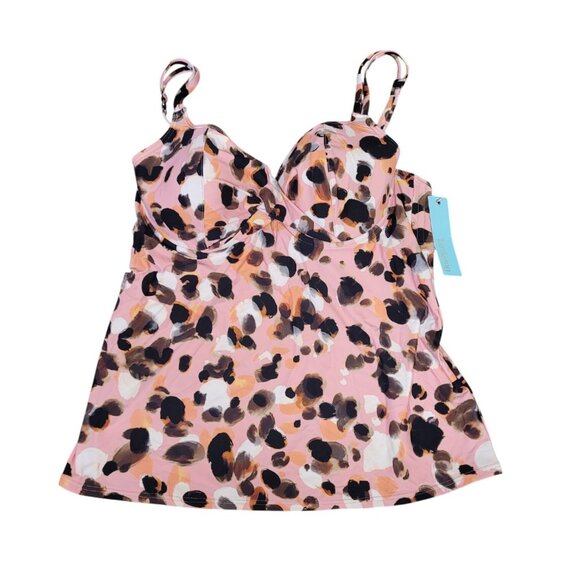 Birdsong Size 38D Bare Necessities Wild One Underwire Wrap Tankini Swim Top - Picture 2 of 11